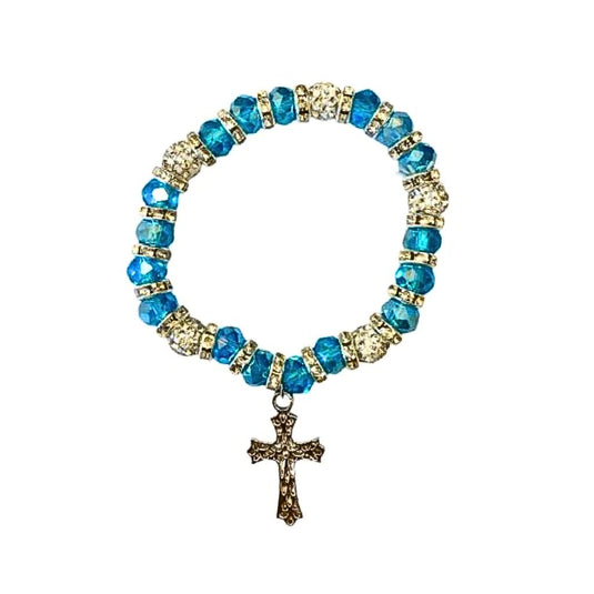 Crystal Cross Charm Bracelet