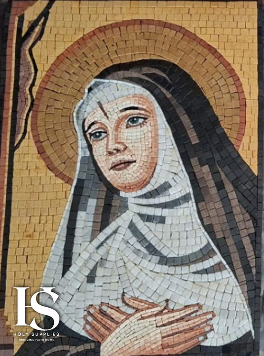 Saint Rita of Cascia Hand Made Mosaic - 25cm x 35cm image