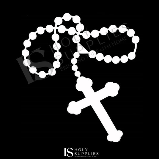 Rosary and Cross Vinyl Car Sticker image 0