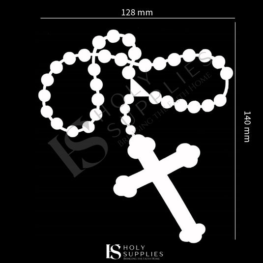 Rosary and Cross Vinyl Car Sticker image 1