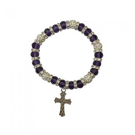 Crystal Cross Charm Bracelet