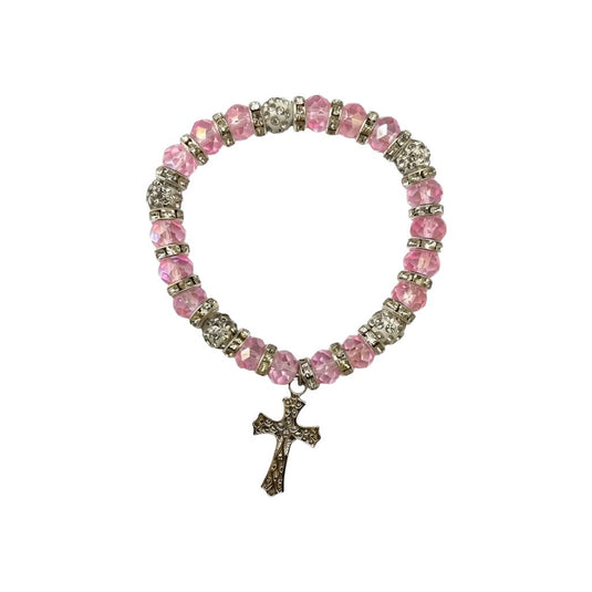 Crystal Cross Charm Bracelet