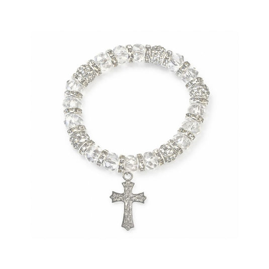 Crystal Cross Charm Bracelet