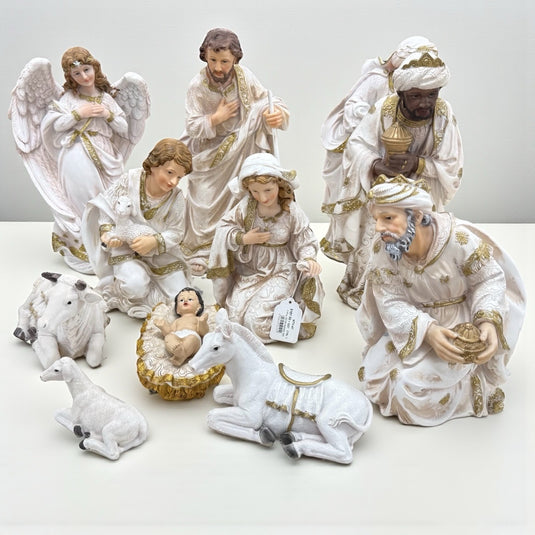 11 Pieces Nativity Set - 30 cm, Gold image