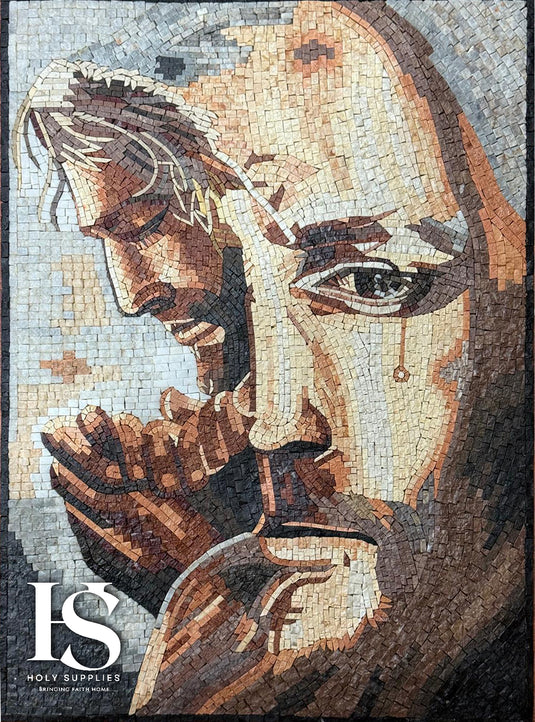 Jesus Face Hand Made Mosaic image 1