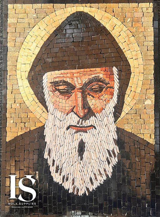 Saint Charbel Hand Made Mosaic - 70cm x 100cm, Charbel 400 image