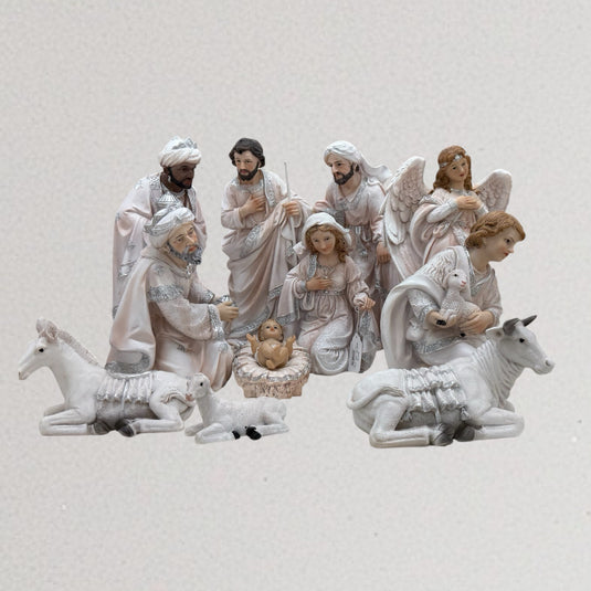 11 Pieces Nativity Set - 30 cm, Silver image