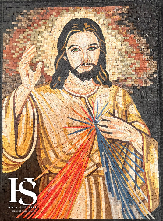 Divine Mercy Hand Made Mosaic - 50cm x 70cm image