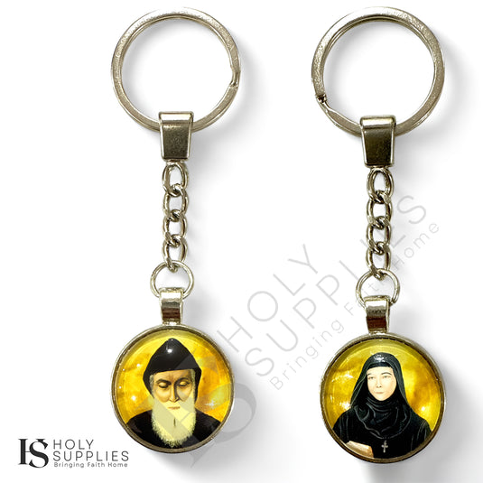 St Charbel &amp; St Rafqa double-sided keychain image 0