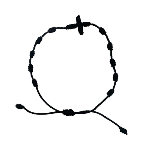 Original Satin Decade Rosary Bracelet with Mid Cross image 0