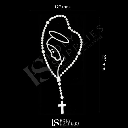 Rosary & Mary Vinyl Car Sticker image 1