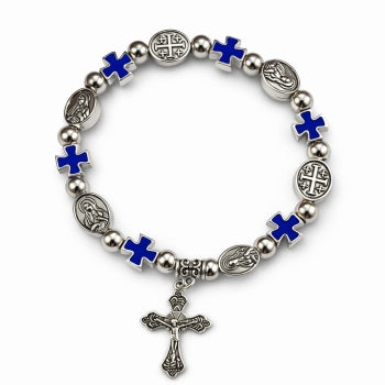 Silver benedict  & Cross Bracelet