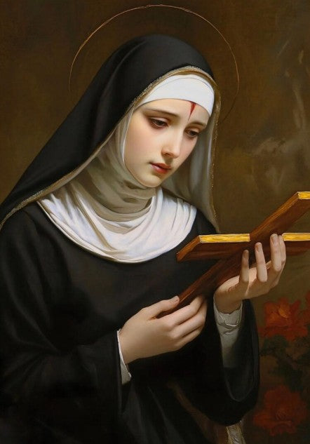 Saint Rita Crystal &amp; Roses Gold Rosary image 2