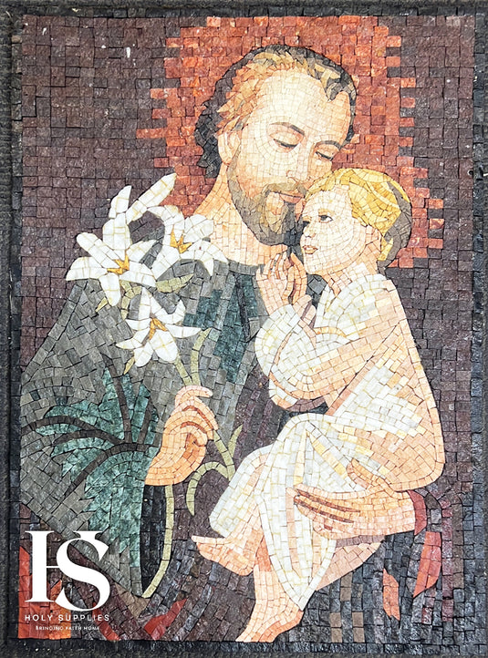Saint Joseph Hand Made Mosaic - 35cm x 50cm image