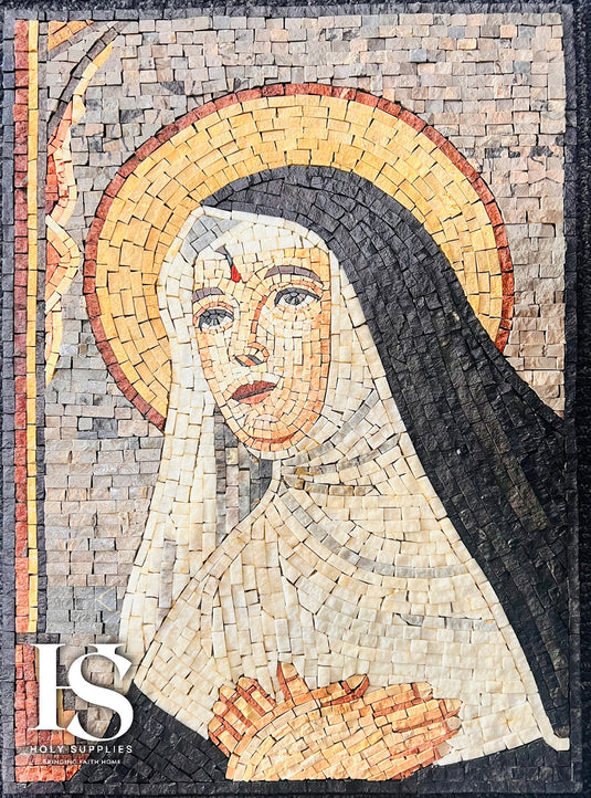 Saint Rita of Cascia Hand Made Mosaic - 50cm x 70cm image