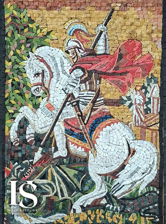 Saint George Hand Made Mosaic - 35cm x 50cm image